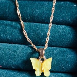 Gold butterfly necklace